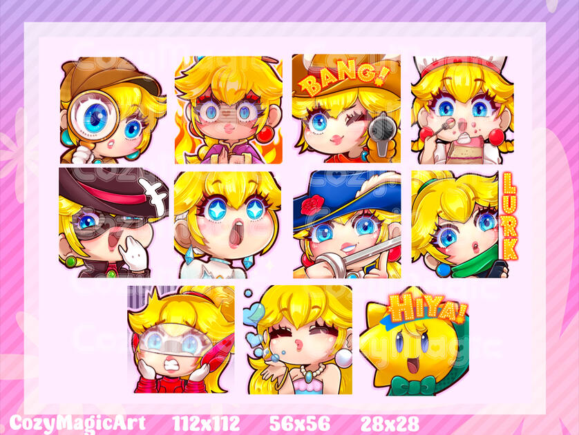 4 custom channel emotes for Twitch/Discord/YT Emotes. I can do animated ones as well.